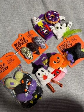 Boots & Barkley Halloween Plush Cat Toy Set - Purple, Orange, Black & White